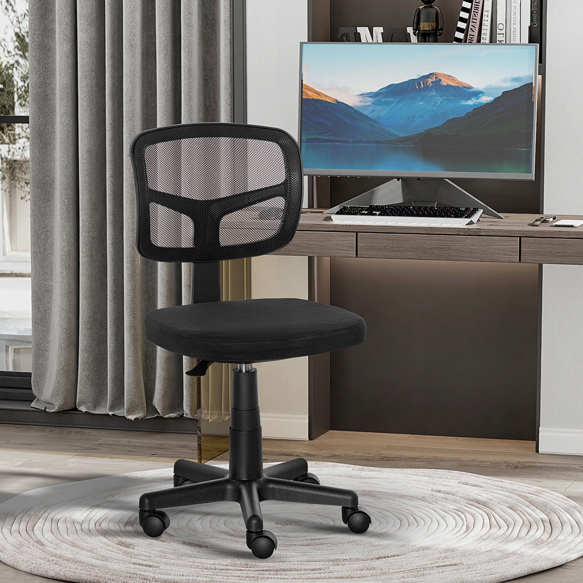 Vinsetto office chair ergonomic swivel 43x48x77,5-89,5 cm black Brand Vinsetto