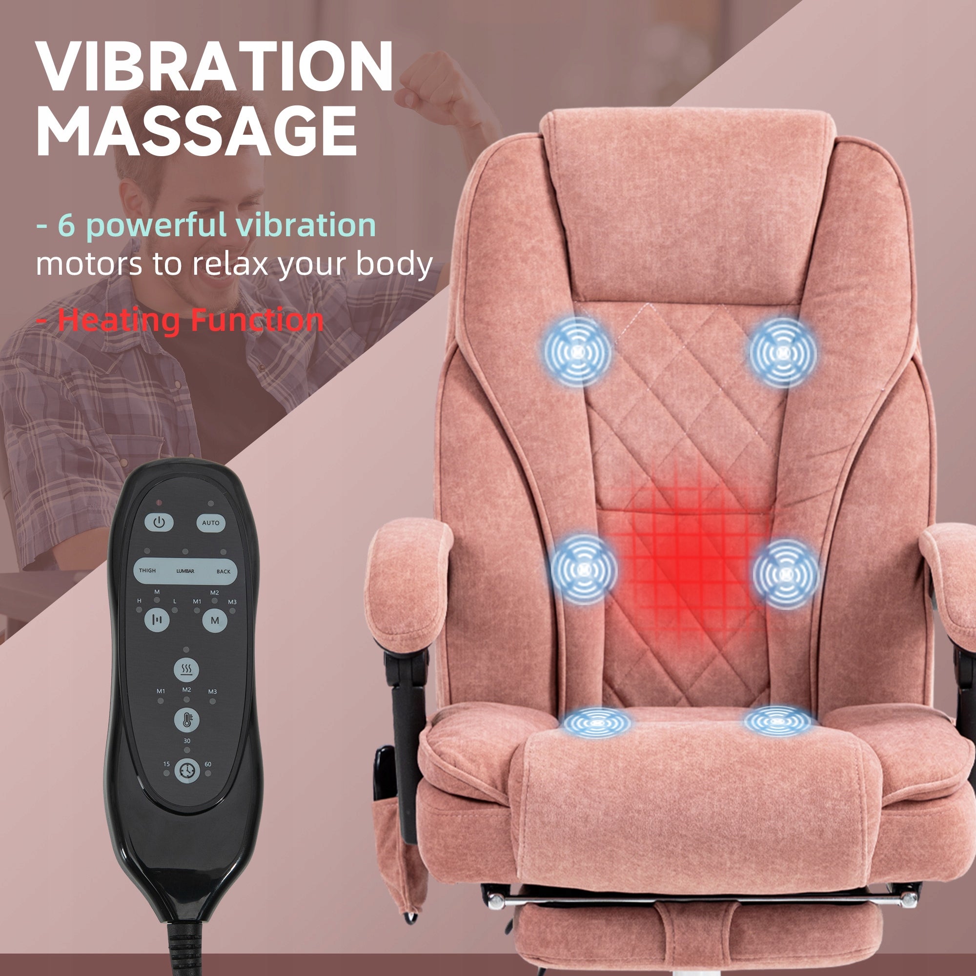 Vinsetto office chair with massage 67 x 72 x 111-119 cm Furniture depth 72 cm
