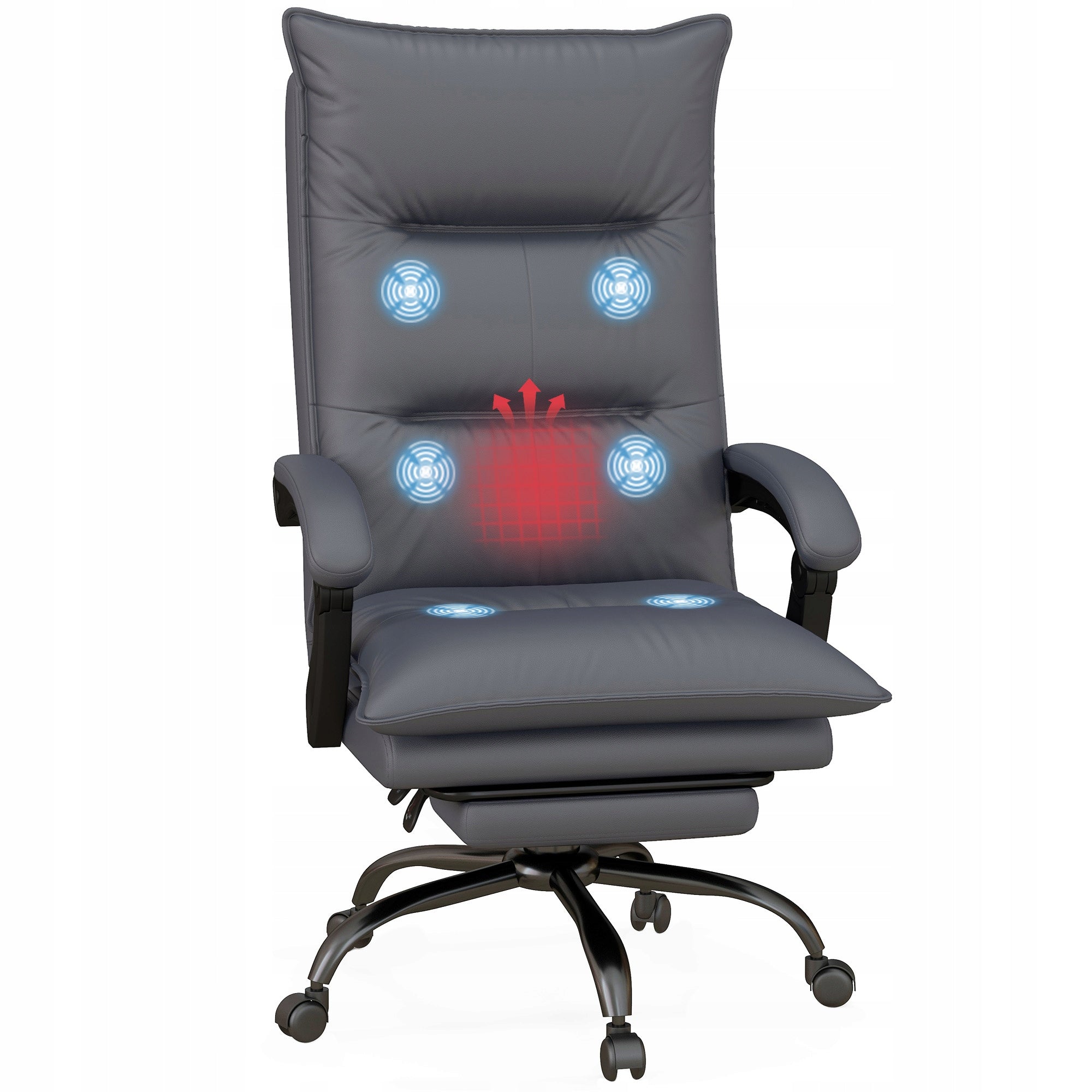 Vinsetto office chair with massage, adjustable, heated, folding