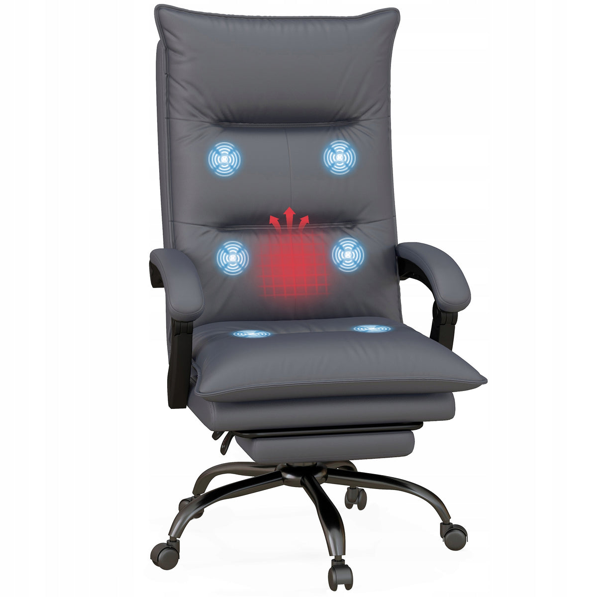 Vinsetto office chair with massage, adjustable, heated, folding