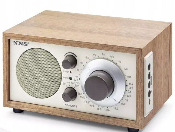Vintage FM Cordless Kitchen Radio with Bluetooth USB for Living Room