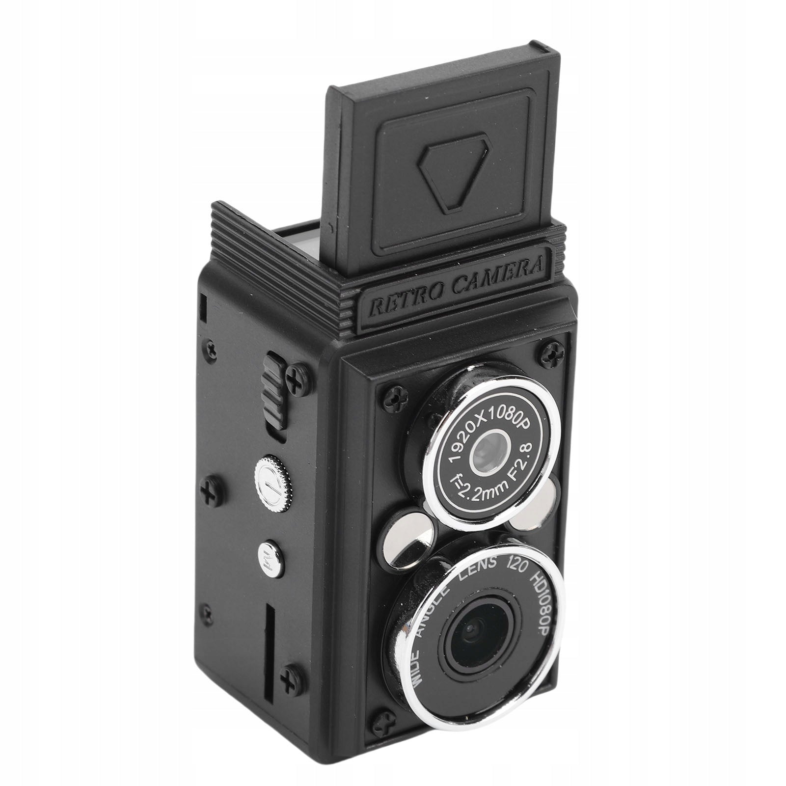 Vintage camera with two lenses and 12MP 1080P HD bull lamp Model 2214