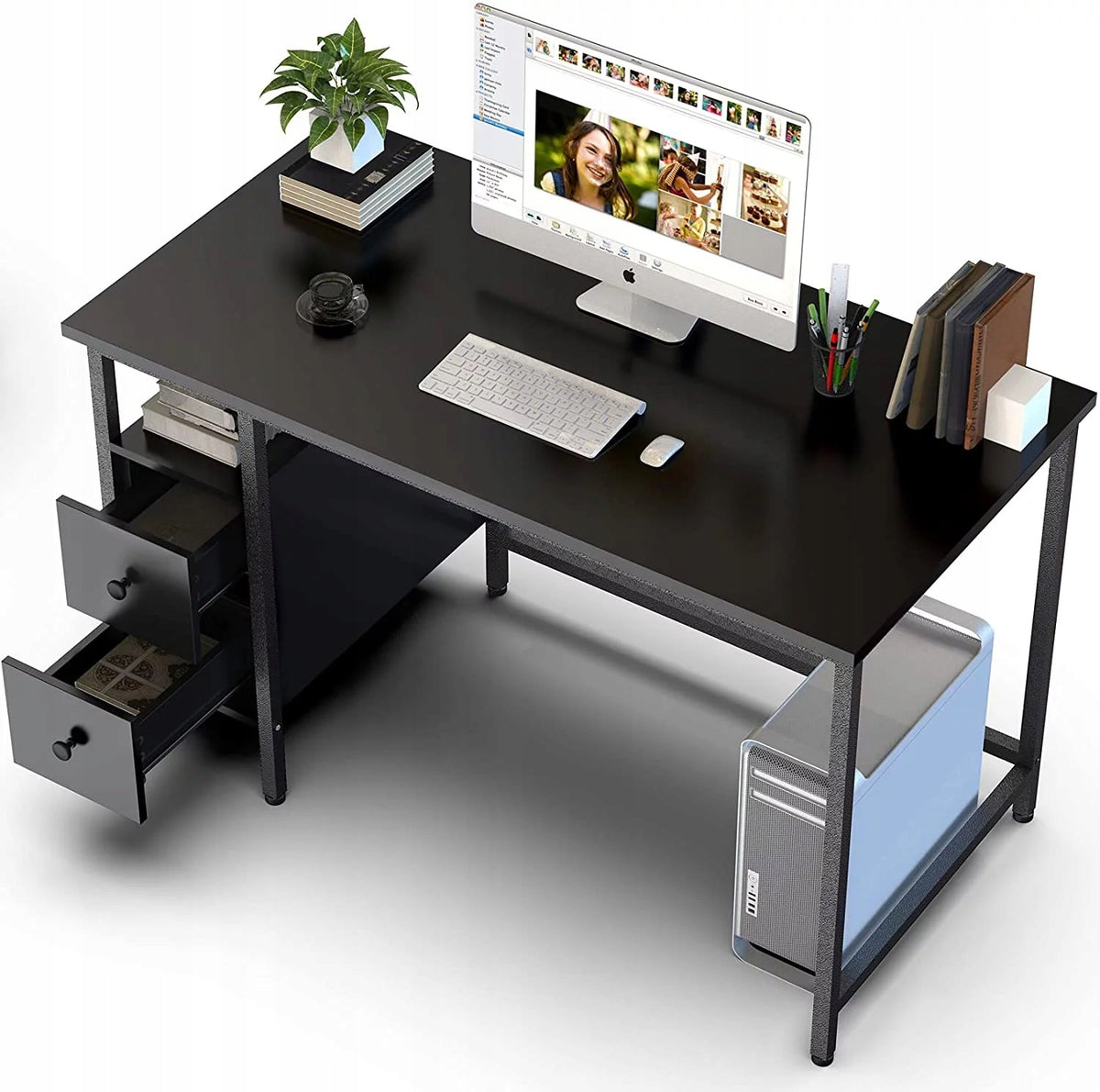 Vintage office computer desk 120cm wooden