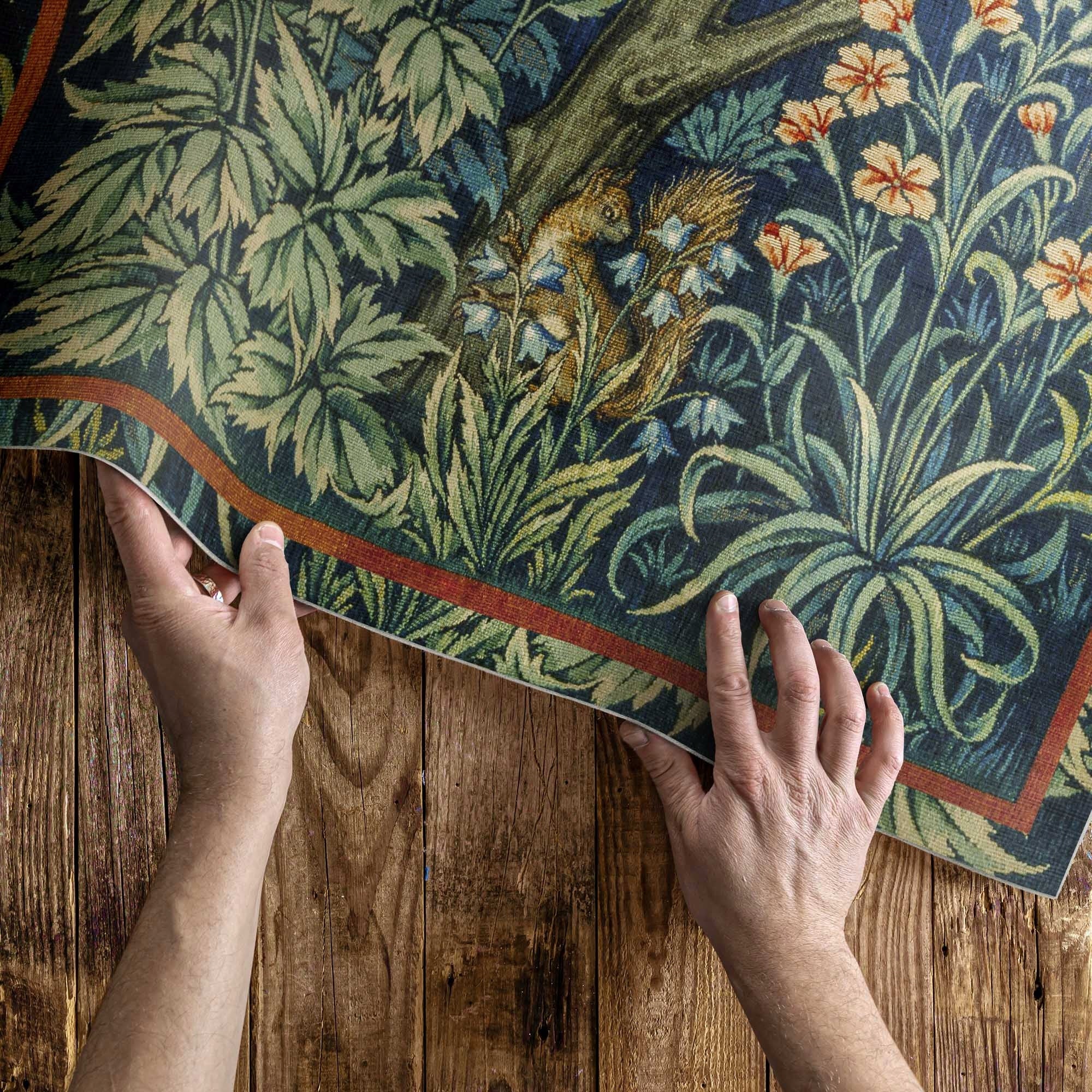 Vinyl Decorative Carpet William Morris and John Henry pattern garden 60x90 cm Brand Wallfluent