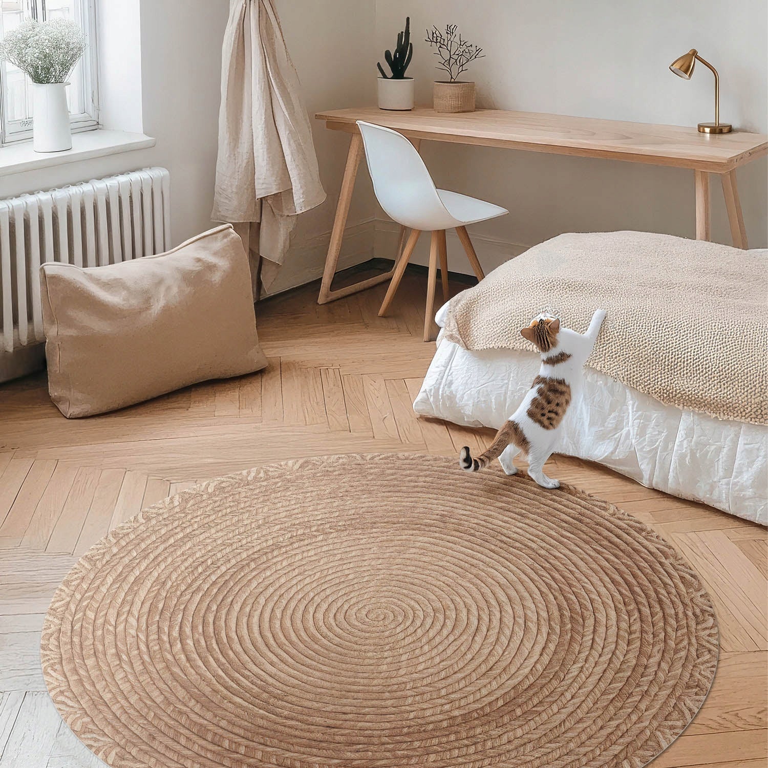 Vinyl Round Decorative Carpet For Cabinet String Geometry ⌀ 70 cm Packaging status original