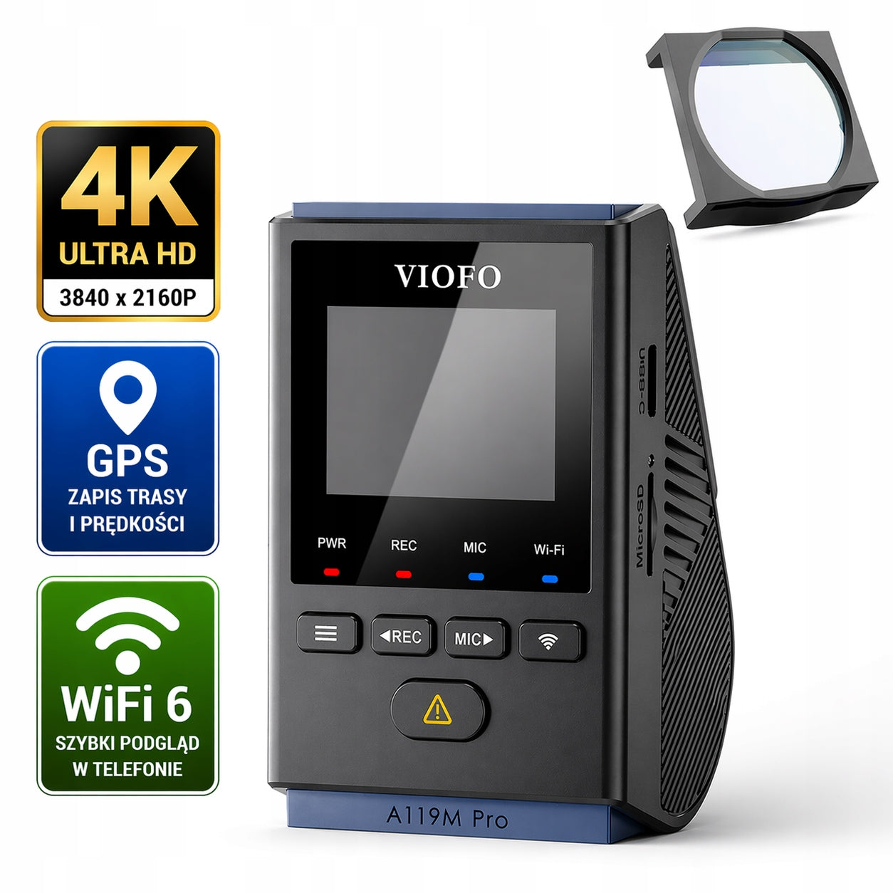 Viofo A119M Pro 4K Video Recorder WiFi 6 GPS HDR Sony Starvis 2 CPL