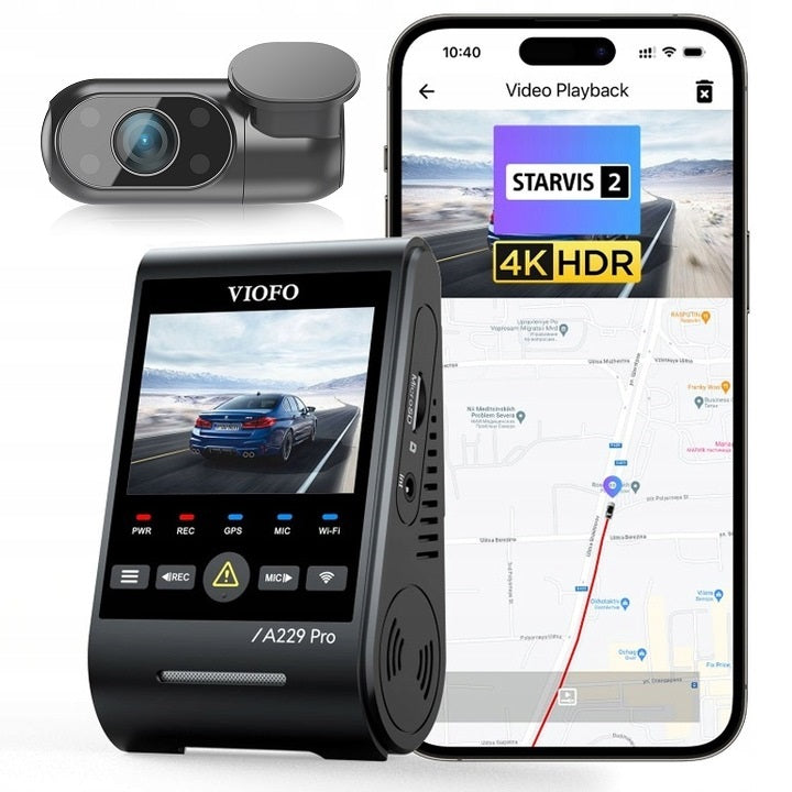 Viofo A229 Pro Duo IR UHD + FHD ideal video recorder for TAXI UBER BOLT