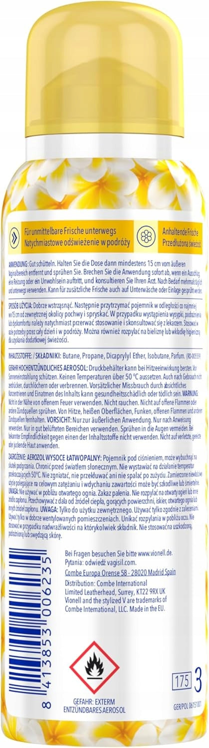 Vionell Sensitive Scents White Jasmine - Spray Intymna Odor, 125 ml Brand Vionell