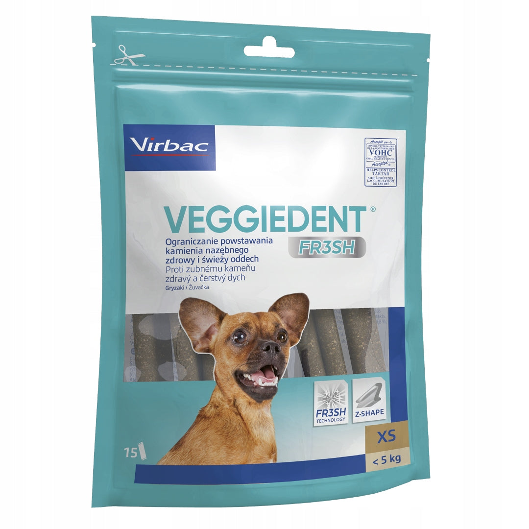 Virbac VeggieDent FR3SH XS 15pcs Dog Dental Teethers Clean Teeth Volume 100 ml