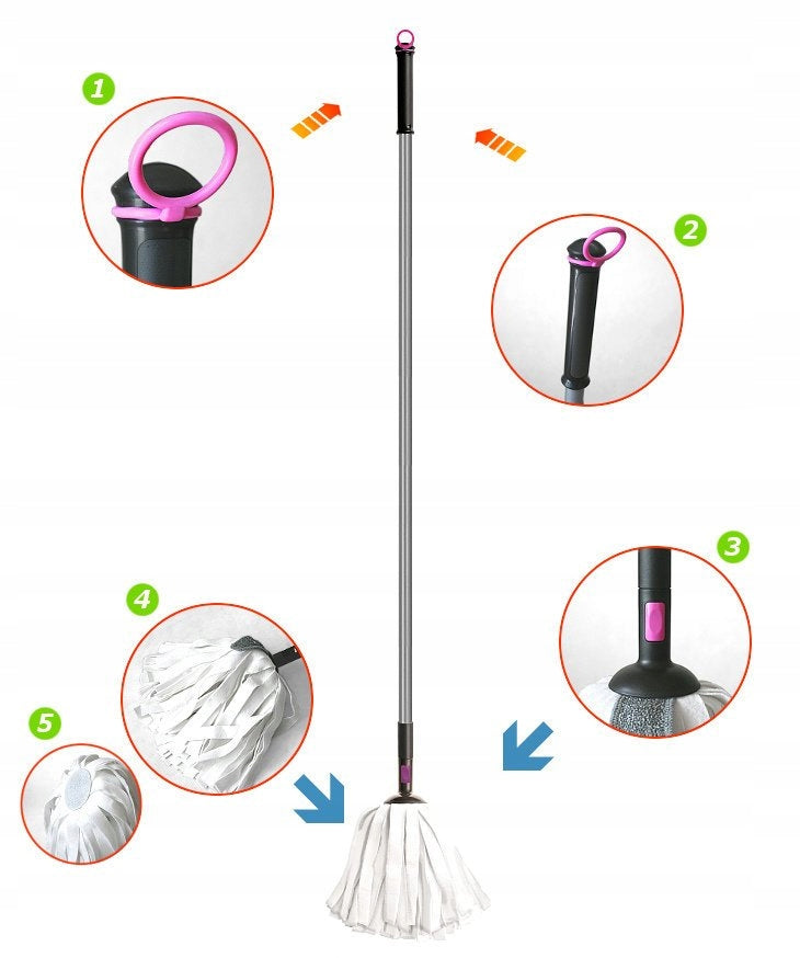 Viscose mop Millena with Quick Click system Color white