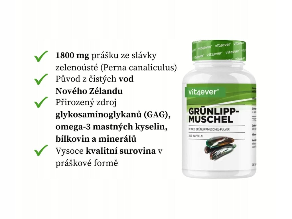 Vit4ever Slávka zelenoústá 1800 mg, 365 kapslí, pro klouby a lepší pohyb Brand Vit4Ever