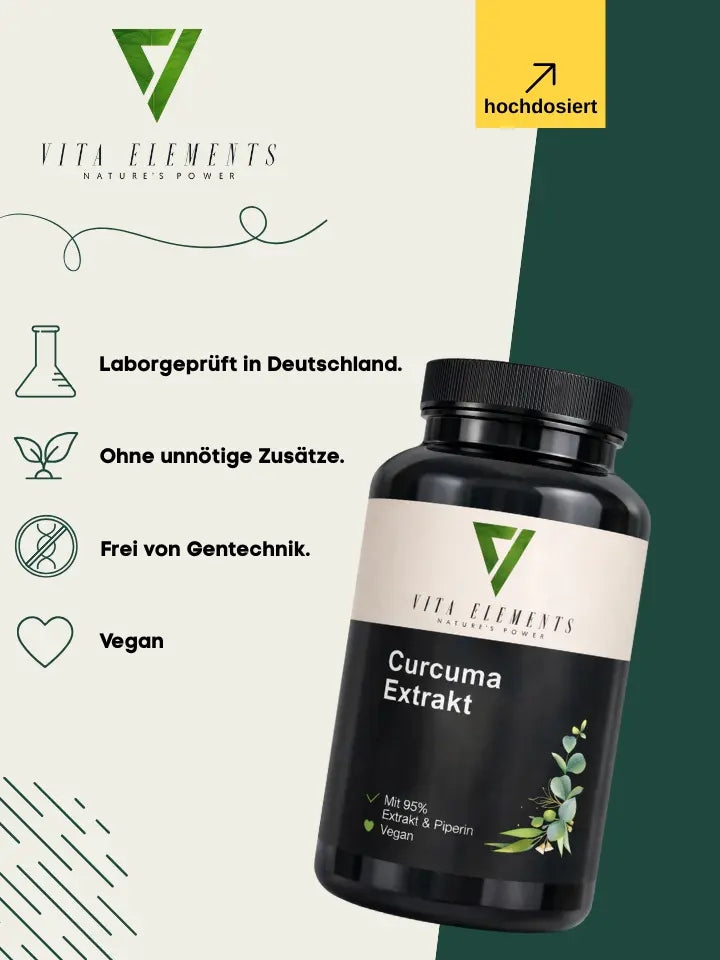 Vita Elements Turmeric Extract Non-GMO Capsules Tested 90 Pcs Packaging status original