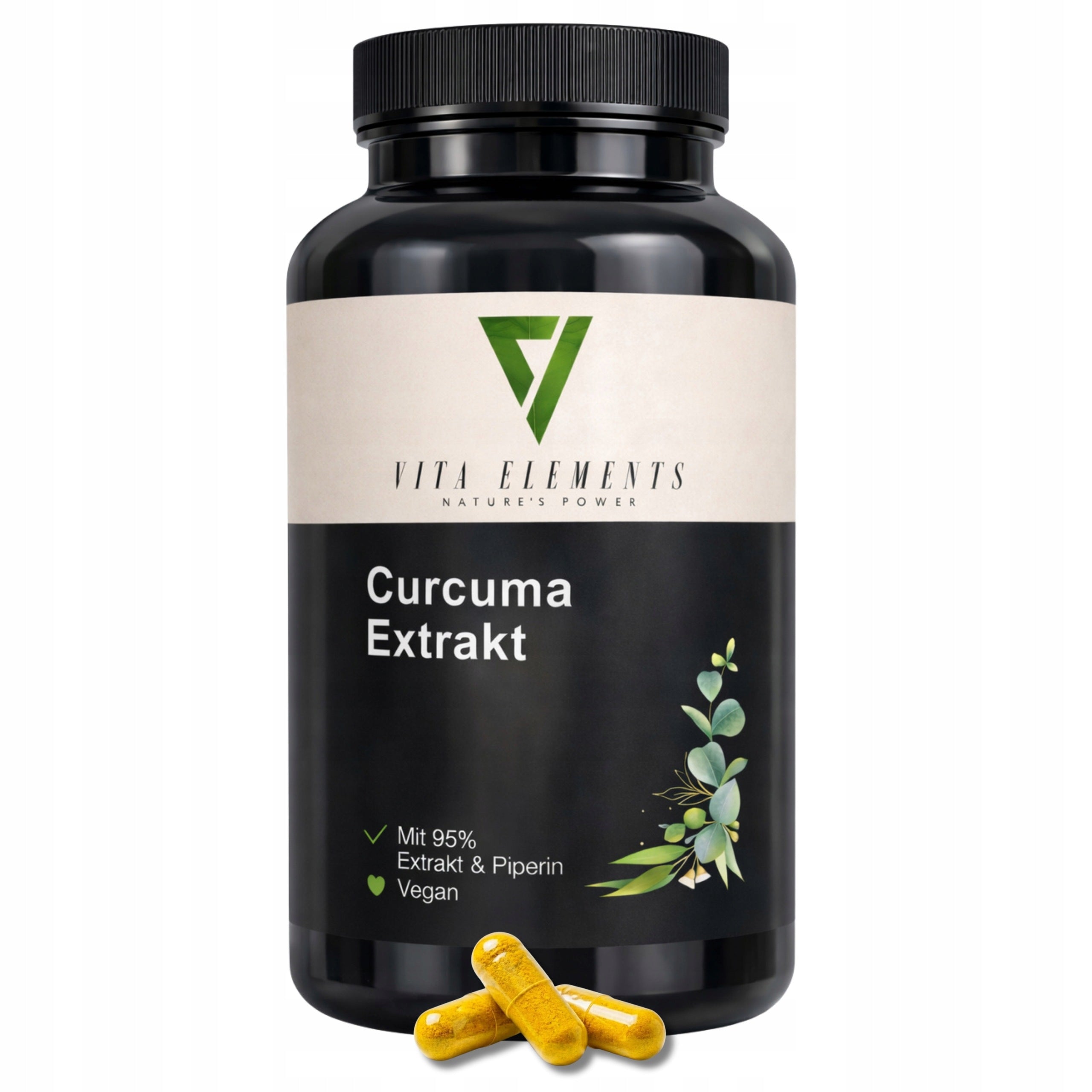 Vita Elements Turmeric Extract Non-GMO Capsules Tested 90 Pcs
