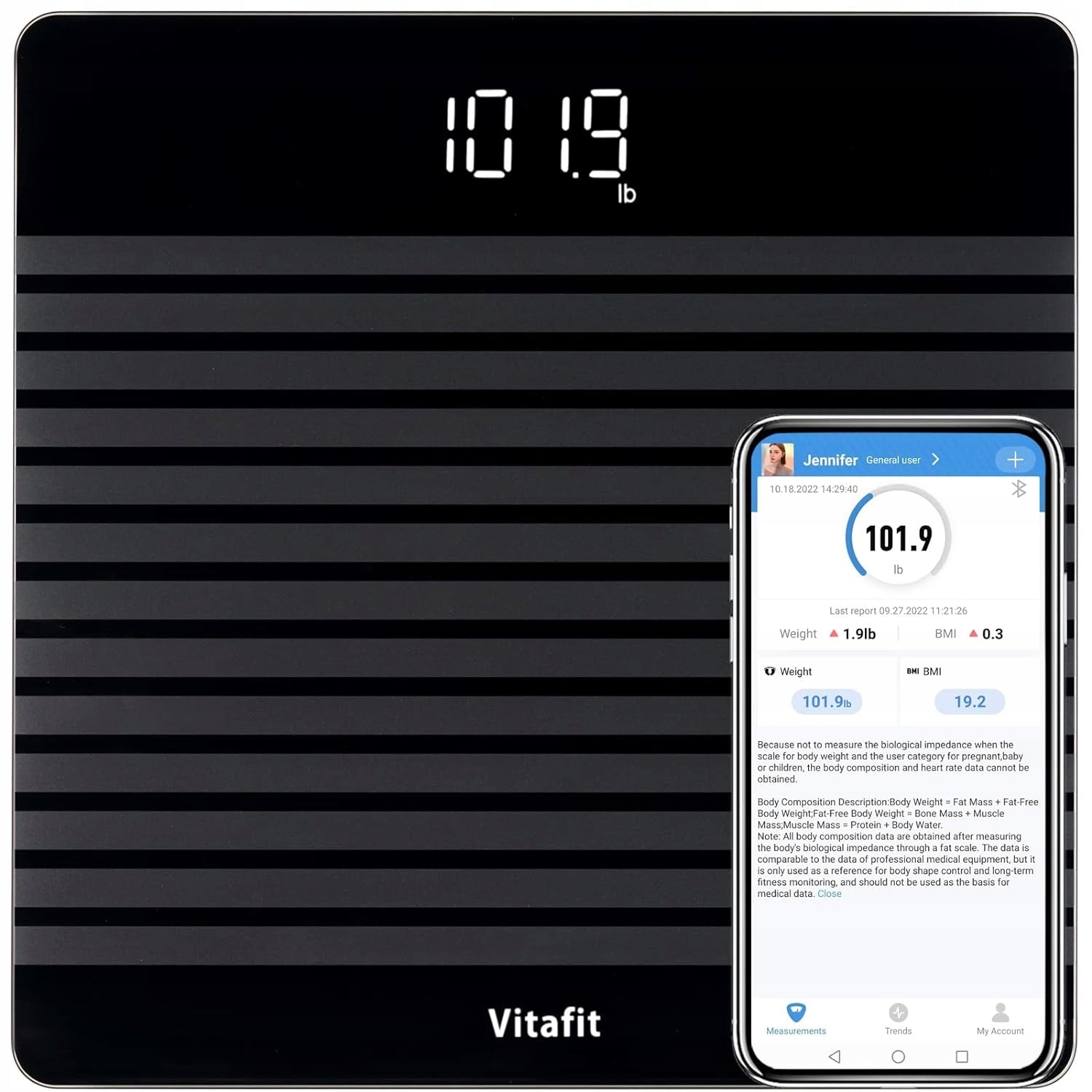 Vitafit VT705 SMART DIGITAL SCALE WITH BLUETOOTH APP