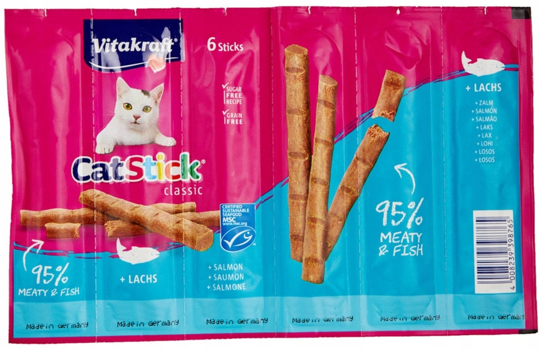 Vitakraft Cat Sticks SALMON Fingers Cat Treat 6x6gram