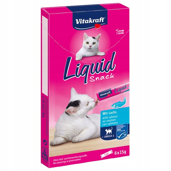 Vitakraft Liquid Snack Liquid Cat Snack SALMON 6x15g