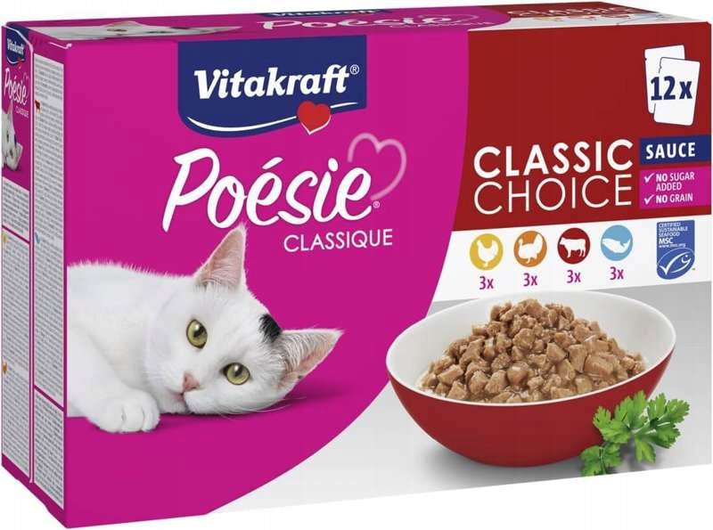 Vitakraft Poesie Classique sachets mix of flavors in sauce set of 12x85g