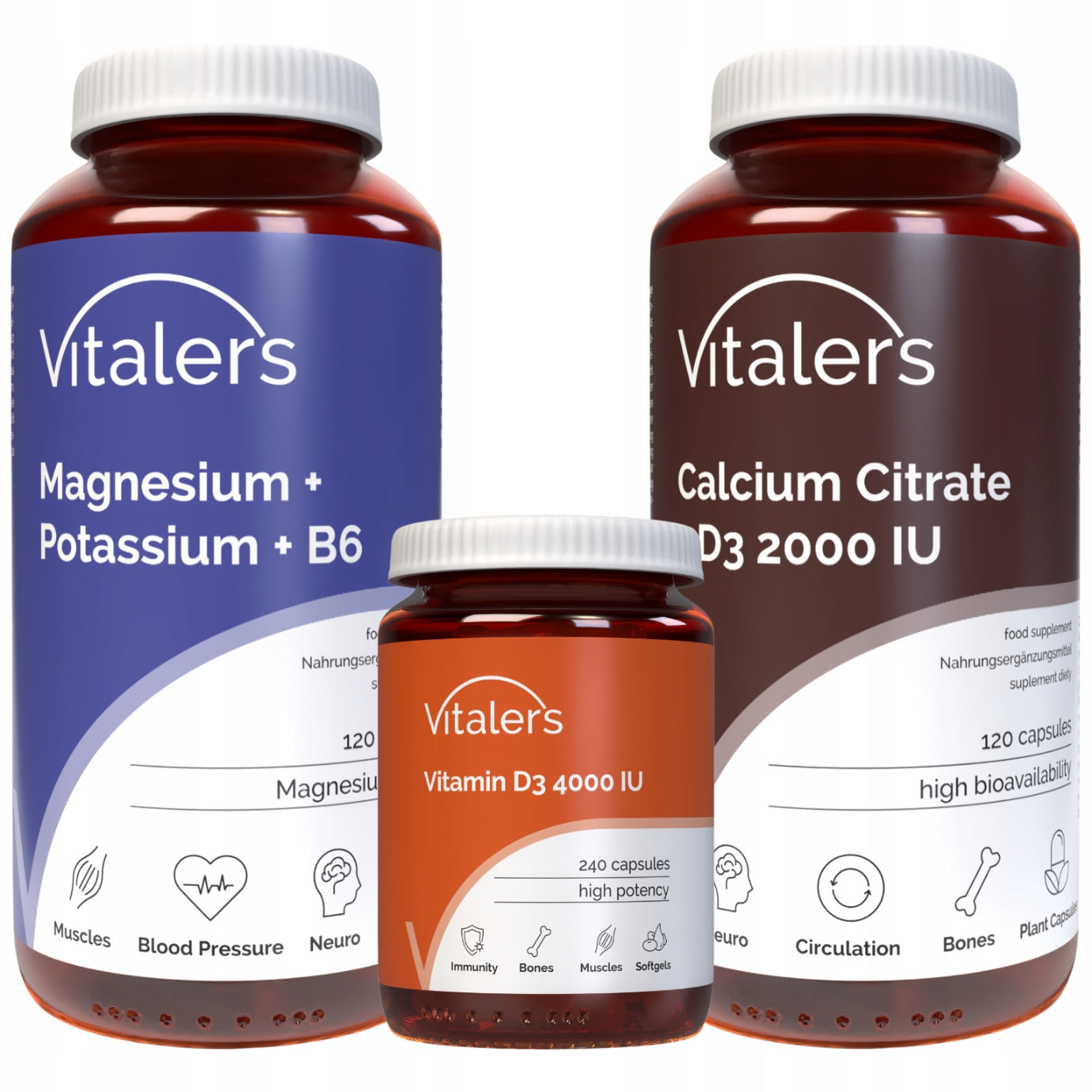 Vitaler's Set of Bones and Joints Strengthening and Flexibility D3 Calcium Magnesium