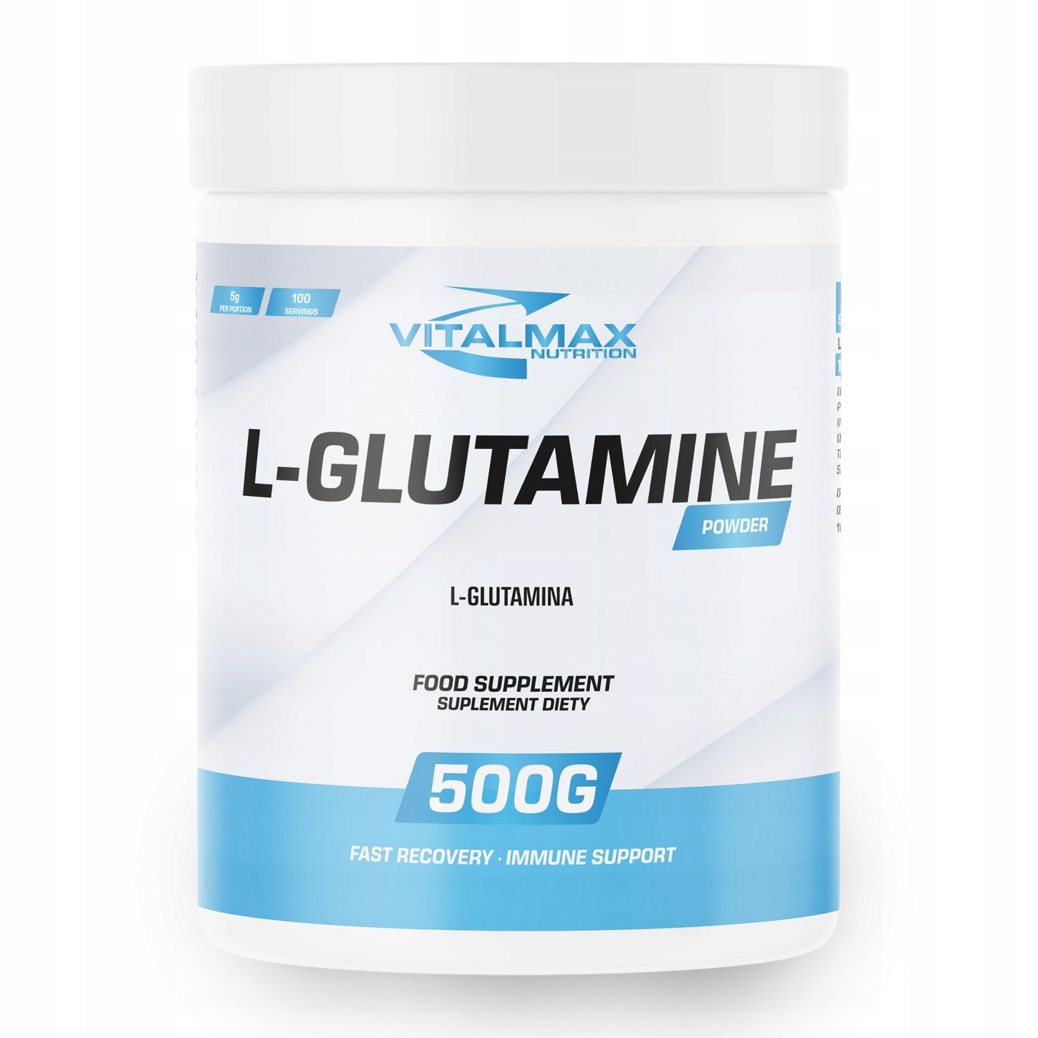 Vitalmax L-glutamine 500g powder muscle recovery after training amino acid