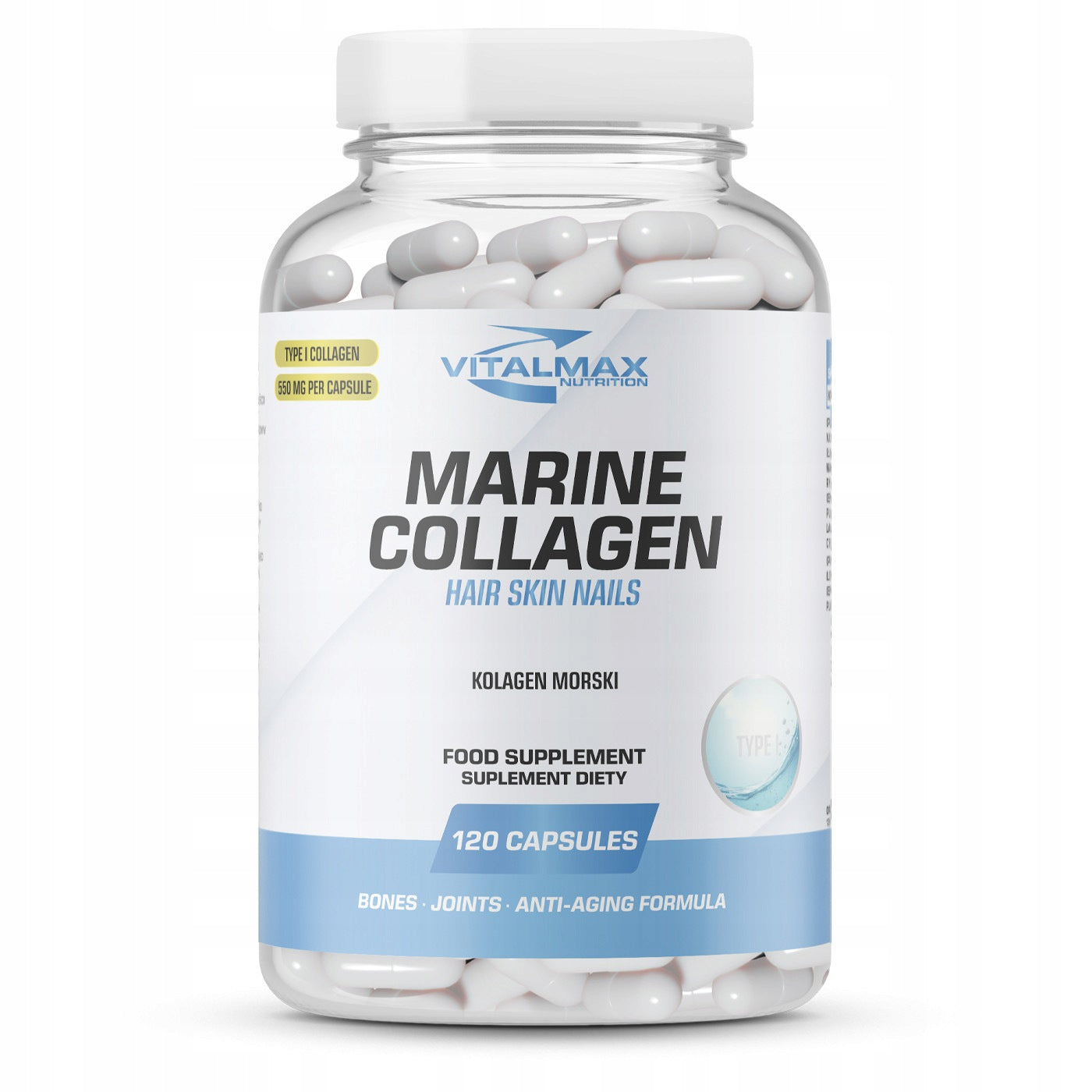 Vitalmax Marine Collagen 120 caps. marine collagen skin joints