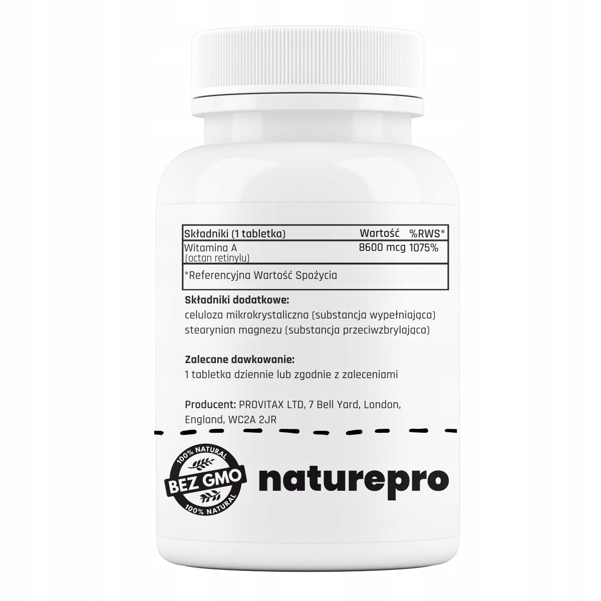 Vitamin A 25000 IU 100 tablets VISION & SKIN NaturePro Expiration date at least 1 year from the date of purchase
