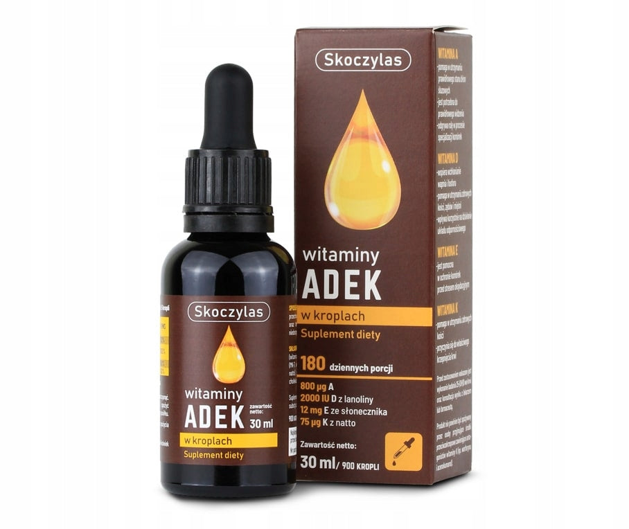 Vitamin ADEK 900 drops A D3 E K2 MK7 for 180 days SKOCZYLAS PL Manufacturer code 5903631208058