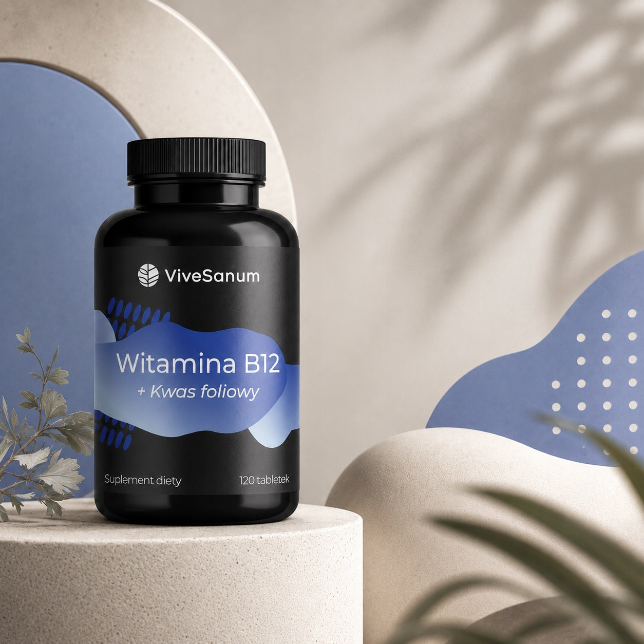 Vitamin B12 1000 µg + Folic acid 400 µg - Nervous system support Number of pieces 120 pcs