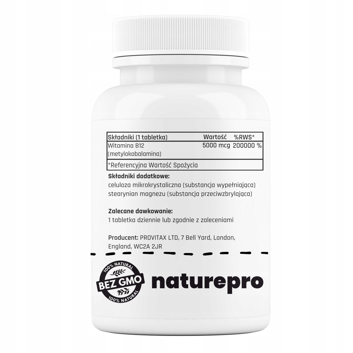 Vitamin B12 Methylcobalamin 5000 mcg 100 tab ENERGY METABOLISM NaturePro Name other
