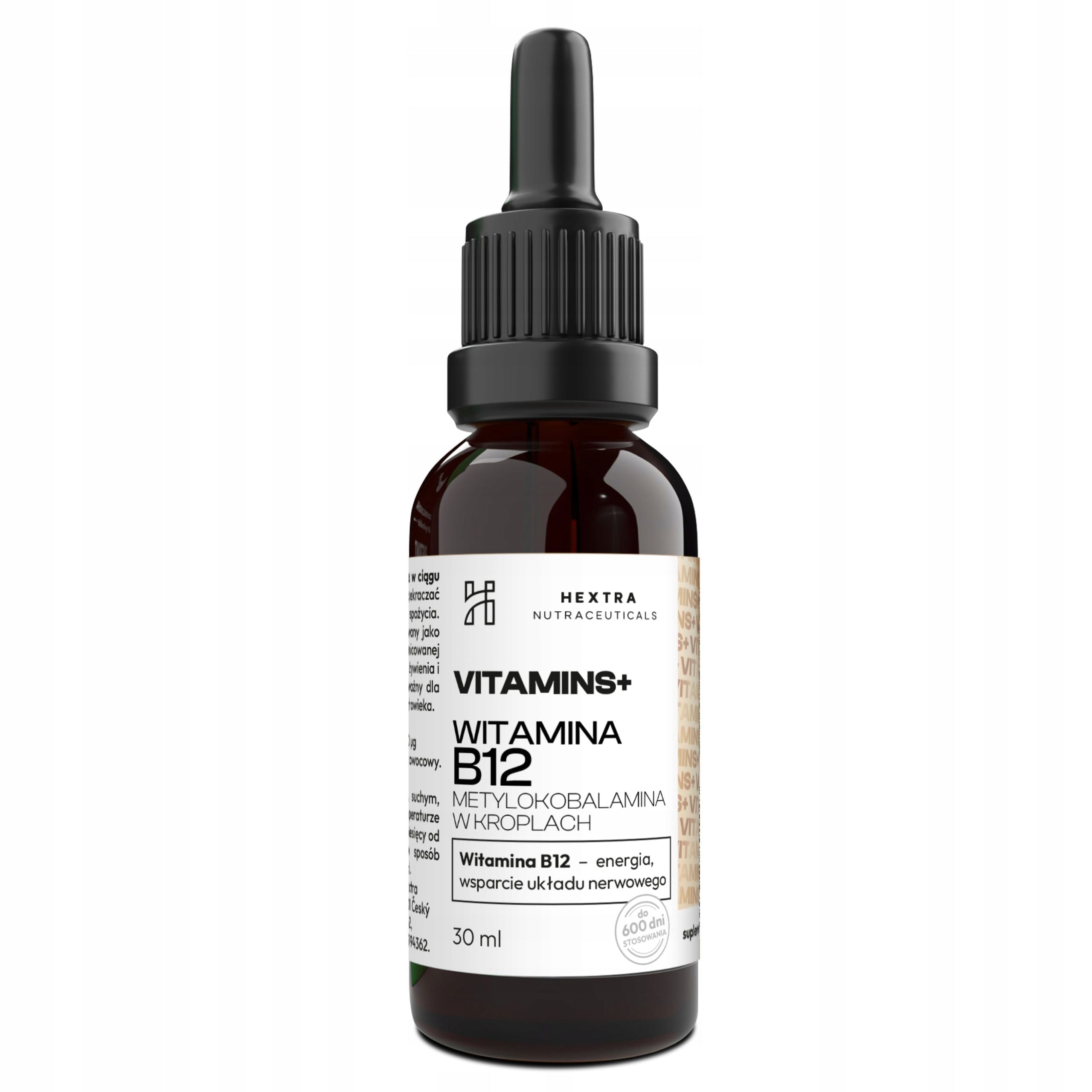 Vitamin B12 in drops Methylcobalamin 250µg 600 servings Pure composition