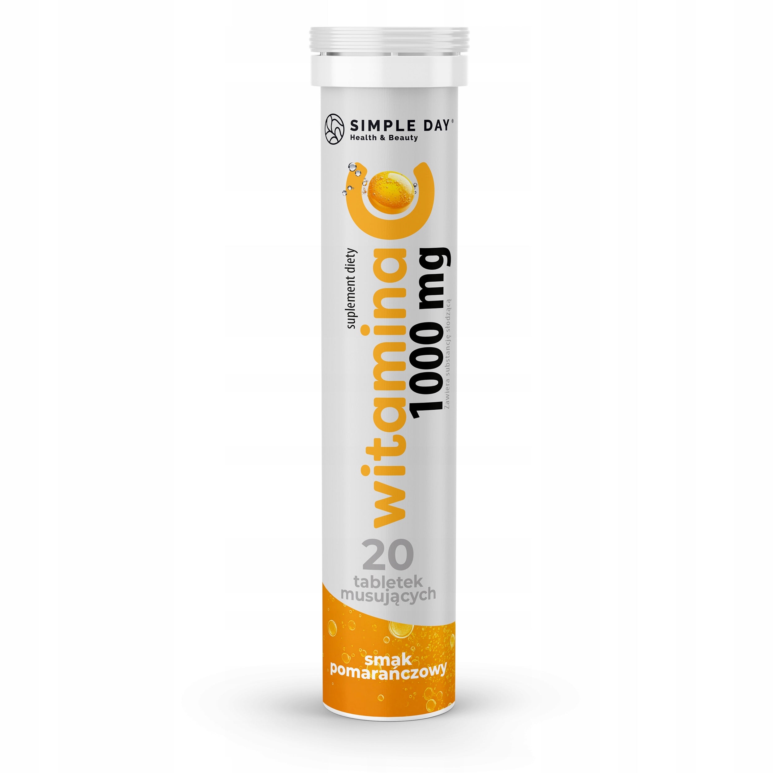 Vitamin C 1000mg 20 Effervescent Drinking TABLETS for Resistance Orange Packaging status original