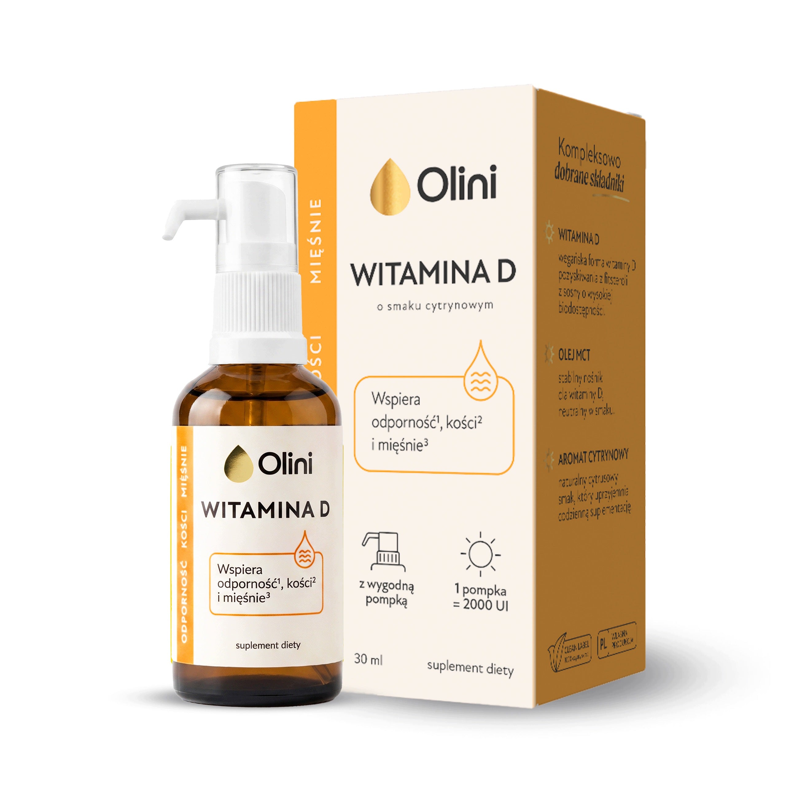 Vitamin D 2000UI in drops Olini resistance fatigue 230 servings 30 ml