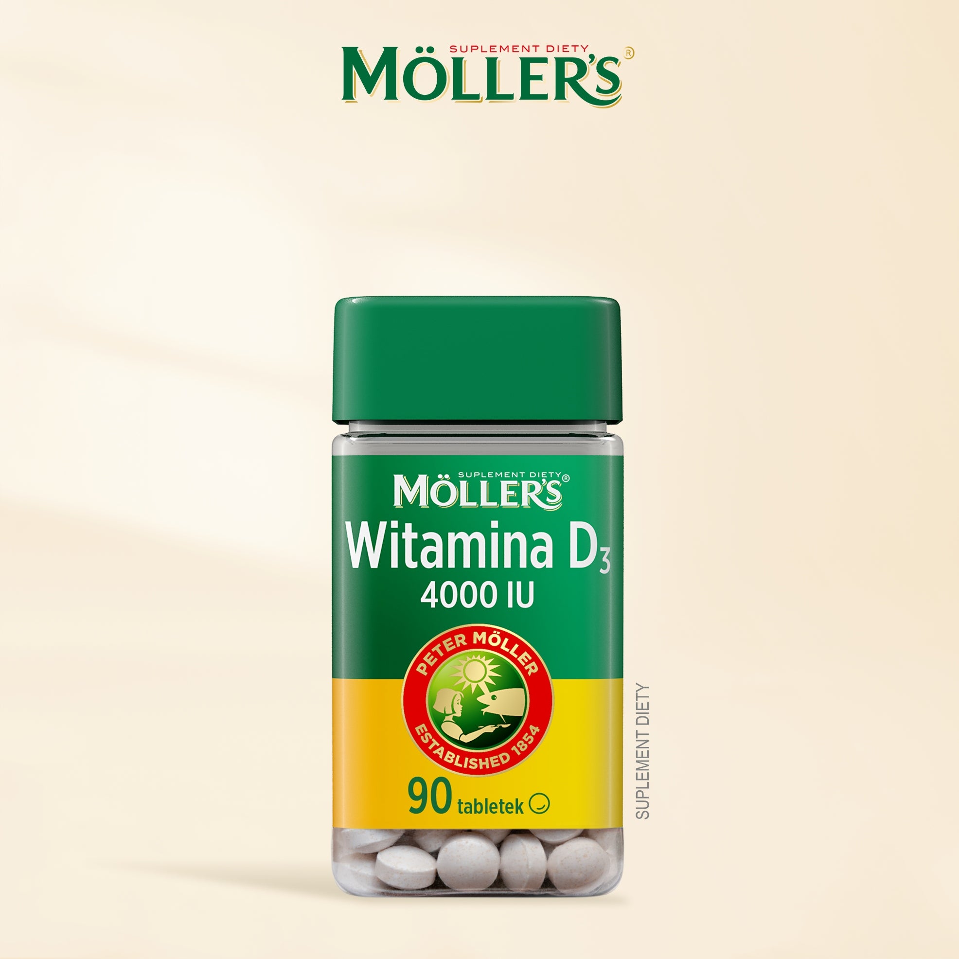 Vitamin D 4000IU MÖLLER'S VMS BONE TEETH JOINTS IMMUNITY FATIGUE 90 pcs. Packaging status original