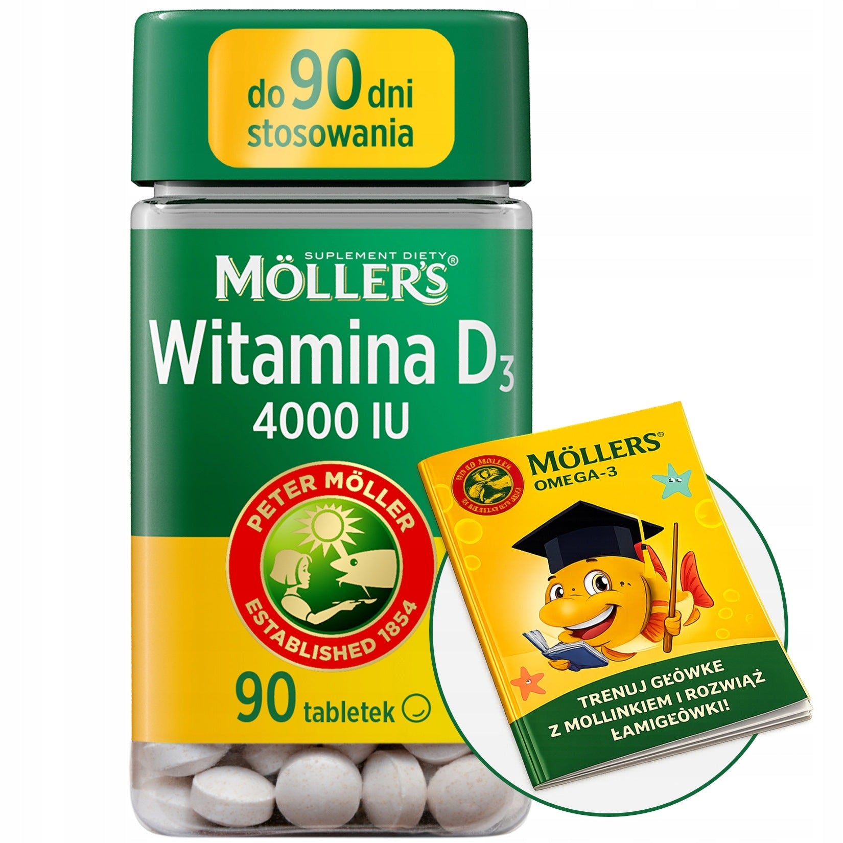 Vitamin D 4000IU MÖLLER'S VMS BONE TEETH JOINTS IMMUNITY FATIGUE 90 pcs.