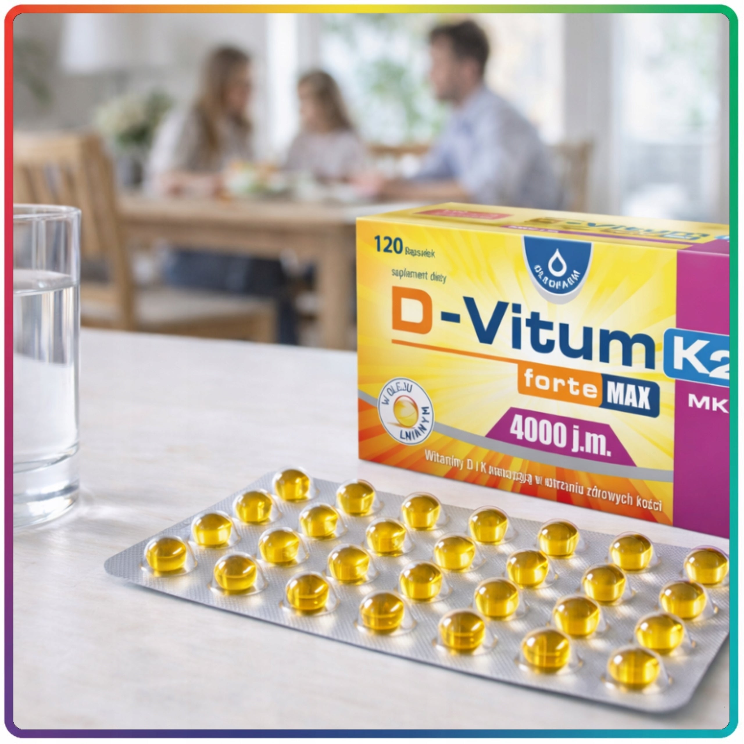 Vitamin D and K D-Vitum forte Max K2 4000 IU D3 Oleofarm Supplement 120 kaps Manufacturer code 5904960018172