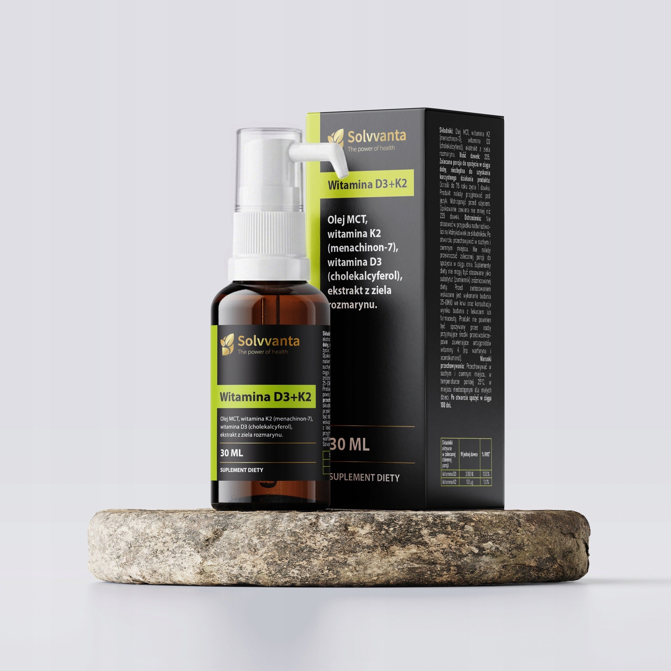 Vitamin D3 2000IU +K2MK7 in MCT oil 235 servings 30 ml Solvvanta Manufacturer code 5908085303014