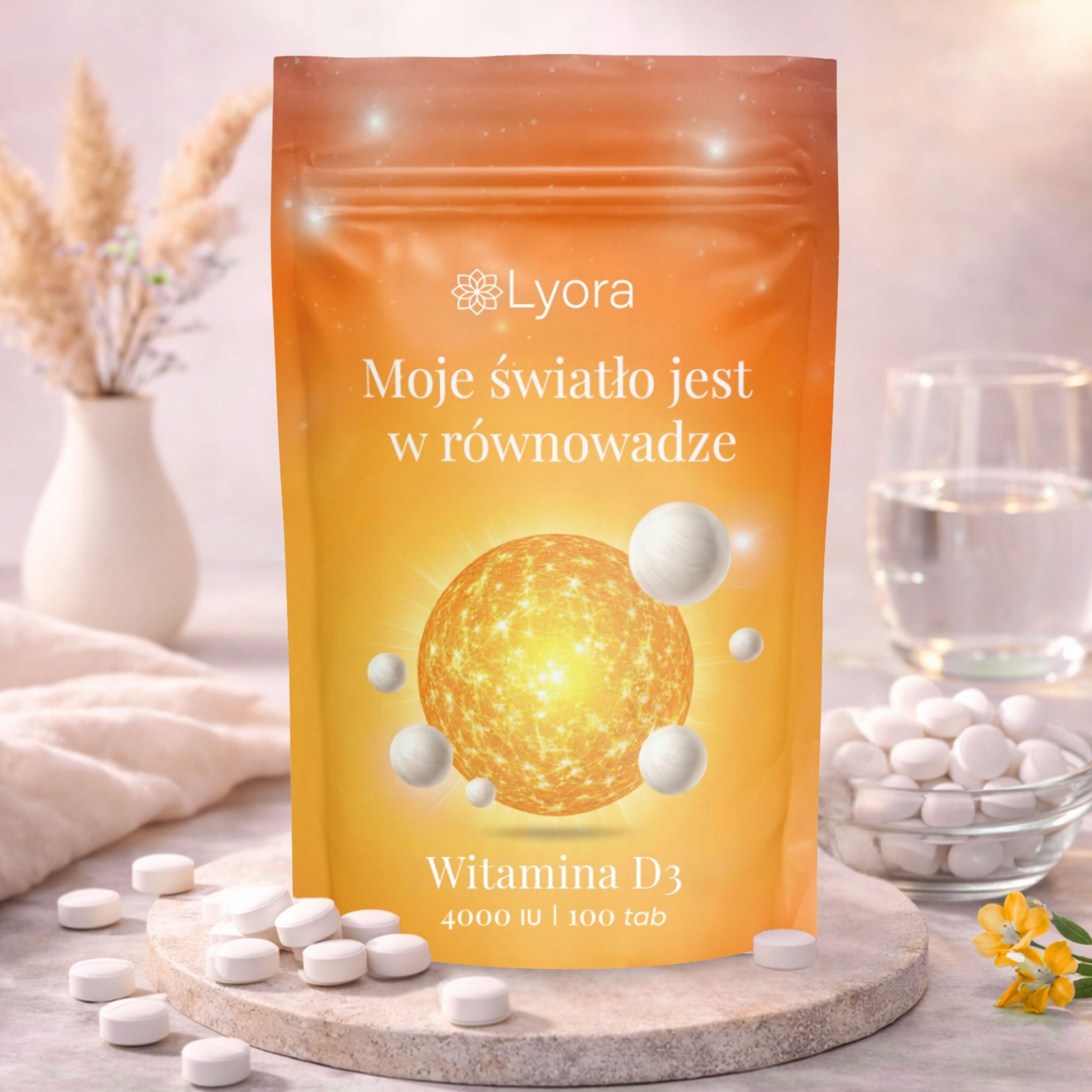 Vitamin D3 4000 IU 100 tablets Supports Bone Immunity Muscle Lyora Flavor flavorless