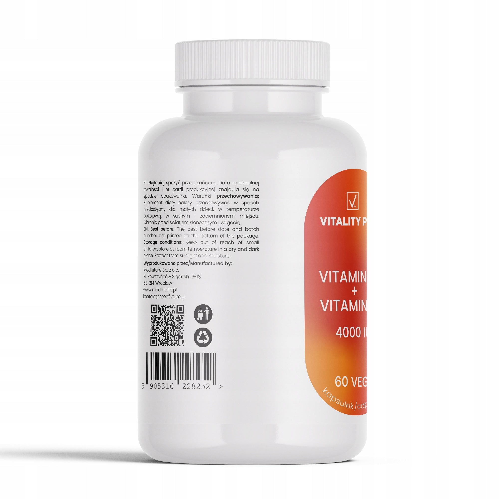 Vitamin D3 4000 IU + K2 100 mcg - Healthy Muscle Bone Immunity Form capsules