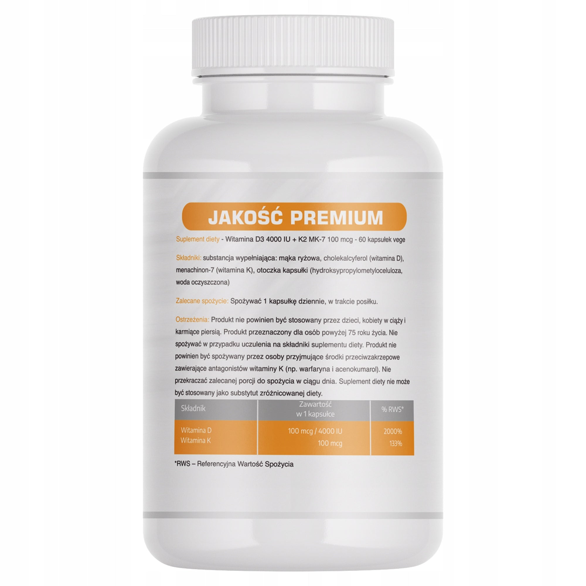 Vitamin D3 4000 IU + K2 – Support for bones, immunity and cardiovascular system Expiration date at least 1 year from the date of purchase