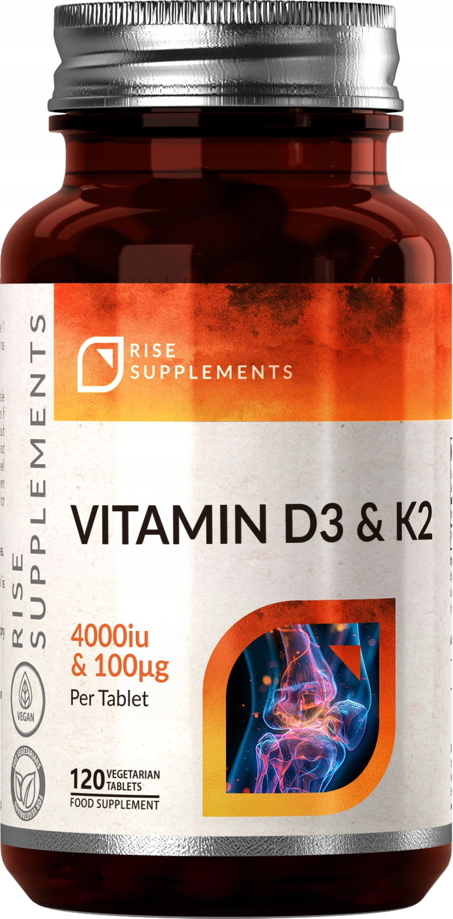 Vitamin D3 4000IU + K2 (MK-7) 100µg 120 Tablets