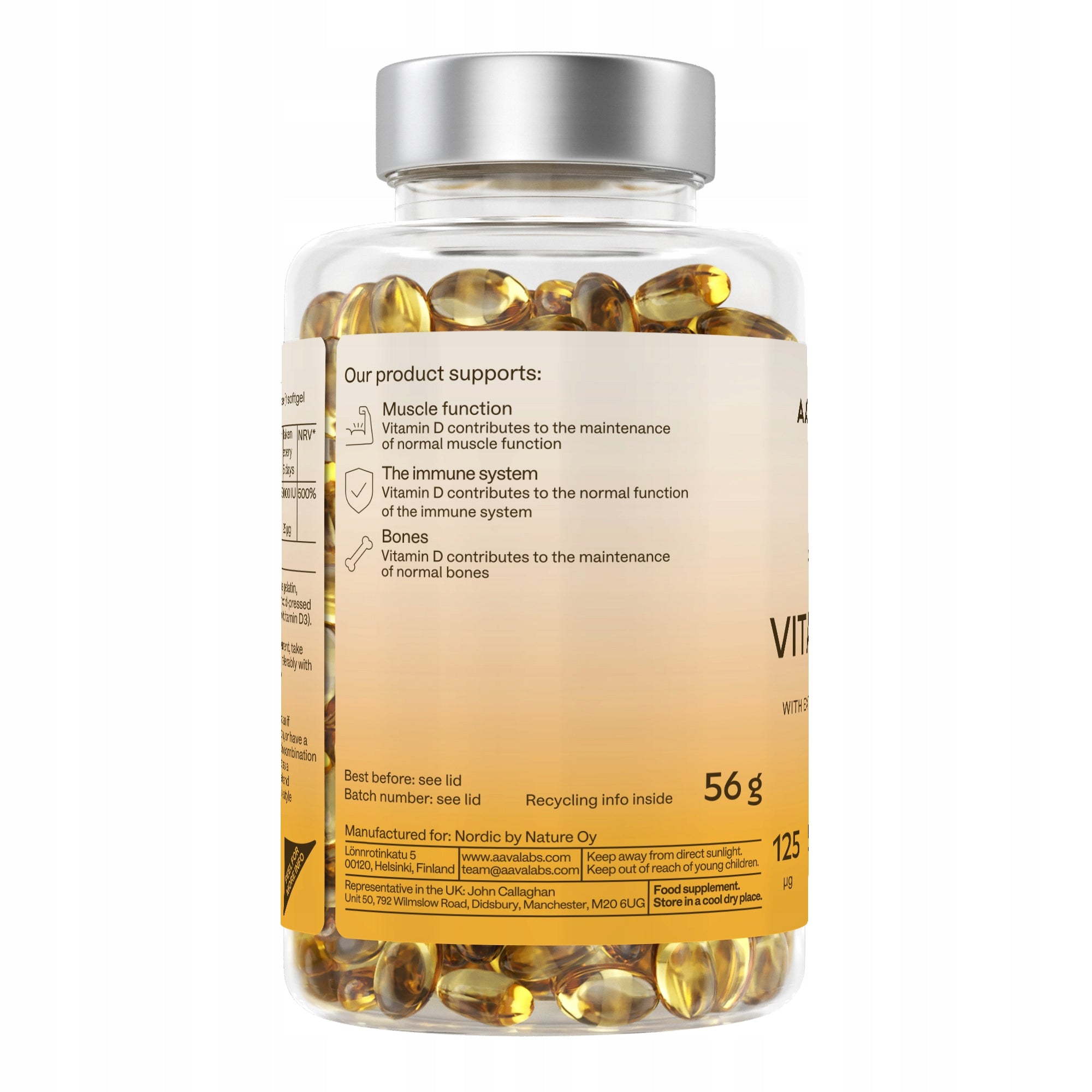Vitamin D3 5000 IU STRONG Bone Resistance Heart with Olive Oil 365 kaps | Aavalabs Brand AAVALABS