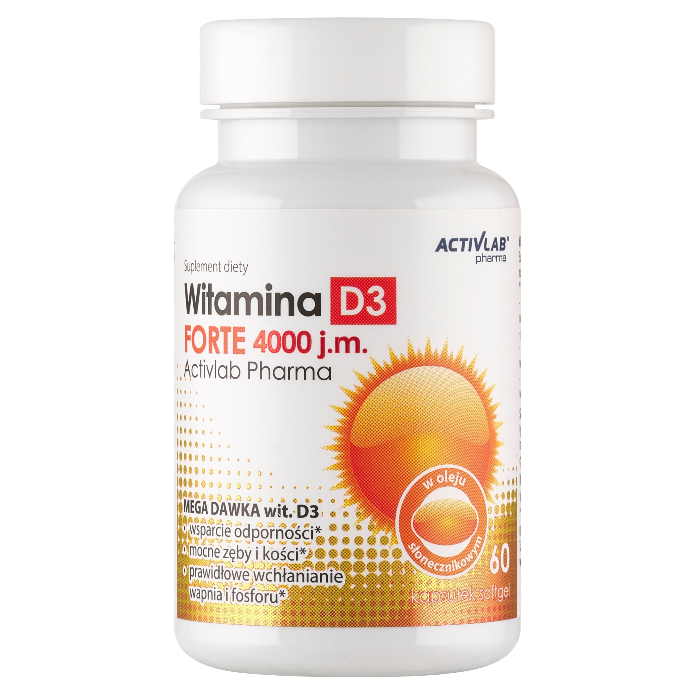 Vitamin D3 Forte 4000 IU 60 capsules Activlab Manufacturer code FR/263
