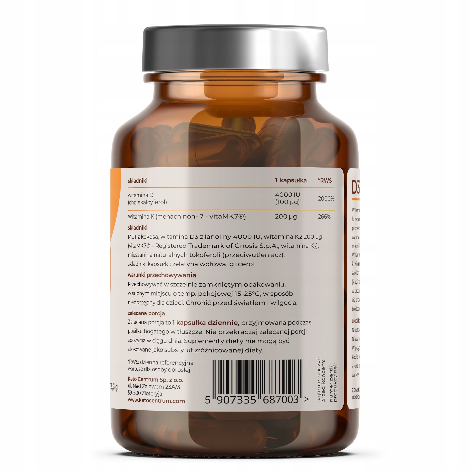 Vitamin D3+K2 Keto Centrum (90 capsules) Brand Keto Centrum
