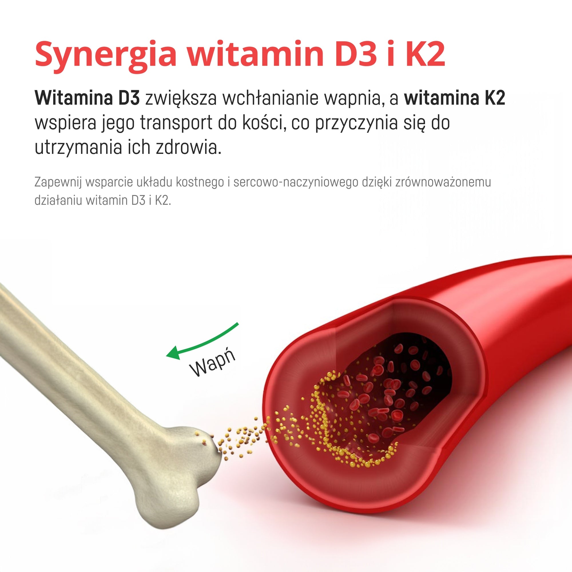 Vitamin D3 K2 MK-7 - High dose of 2000IU D3 and 50mcg K2 - Up to 120 capsules Packaging status original