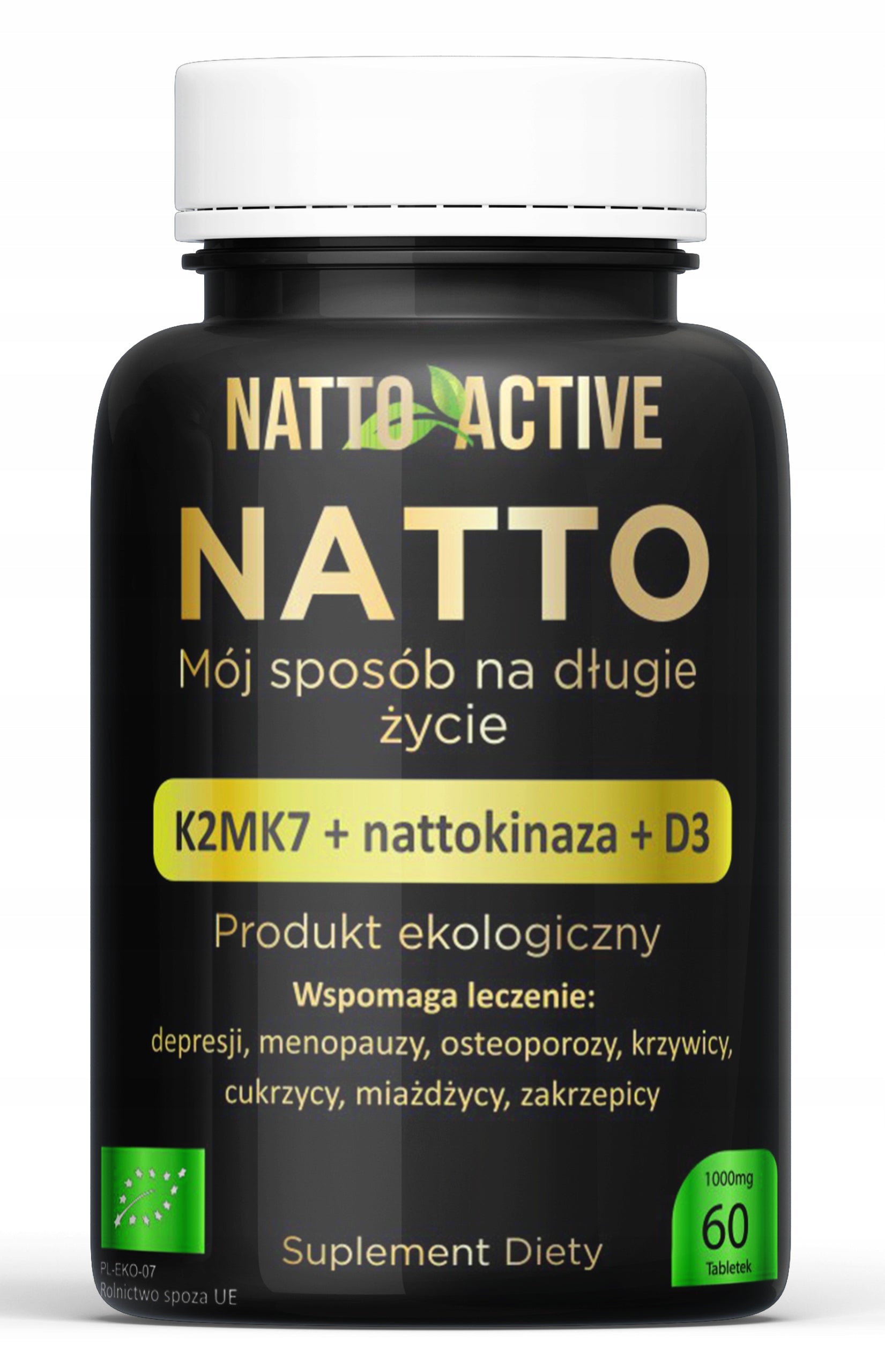 Vitamin D3 k2 mk7 + Nattokinase D3 2000 IU - 60 tablets Natto Active