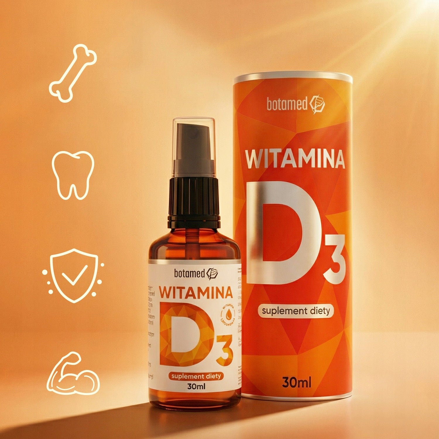 Vitamin D3 liposomal liquid 30ml BONE RESISTANCE MUSCLES BOTAMED Form aerosol