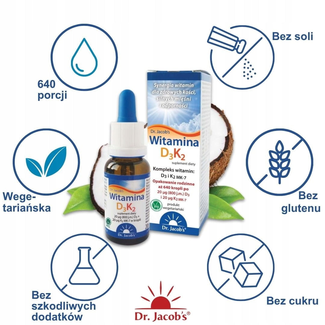 Vitamin D3K2 drops 20 ml Dr. Jacob's EAN (GTIN) 4041246500417