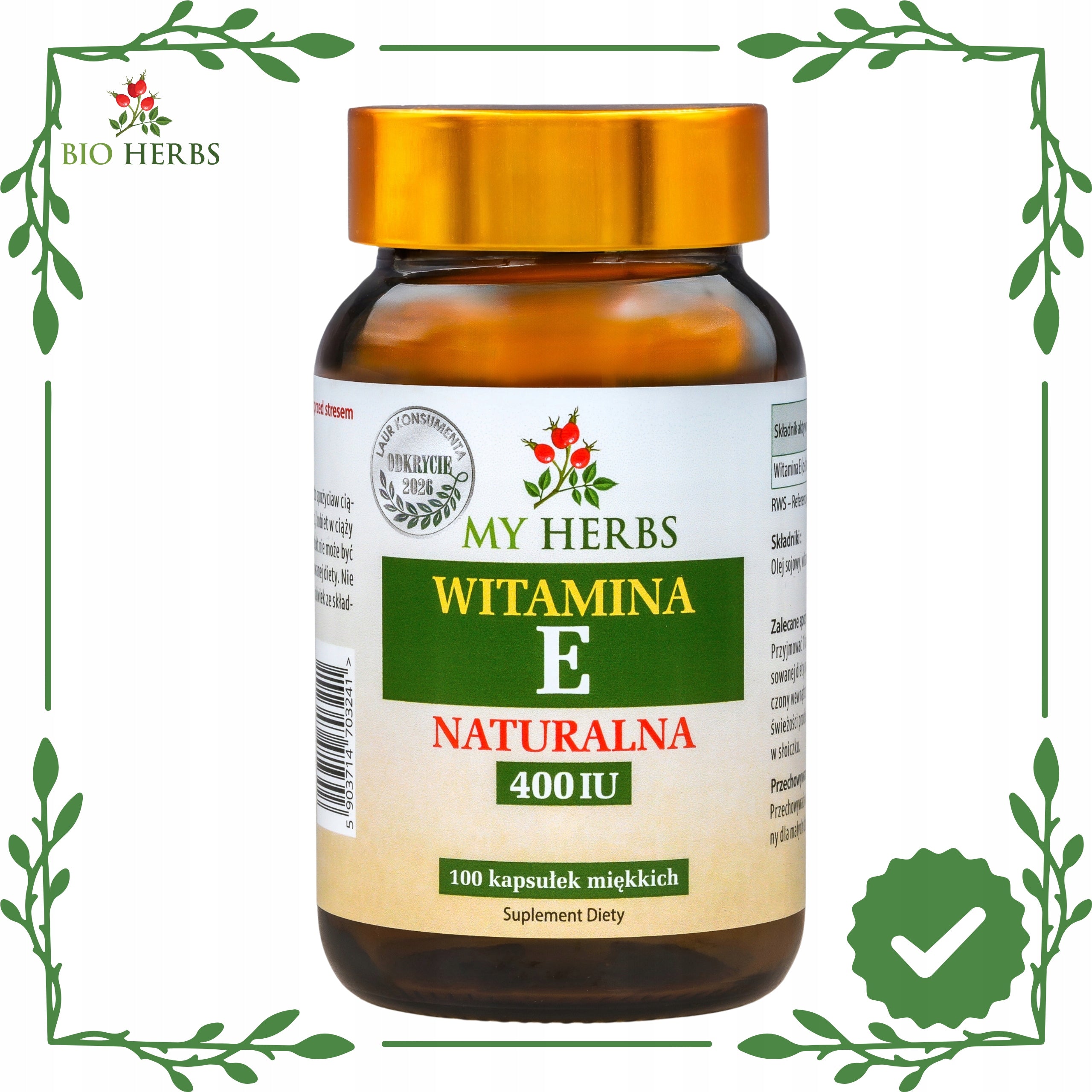Vitamin E 400 IU in oil 100 kaps. Medical device no