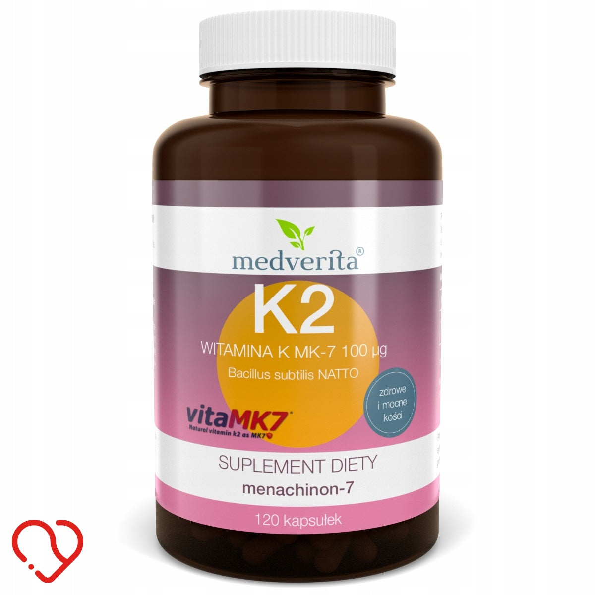 Vitamin K2 MK7 100mcg Natto Medverita 120 capsules