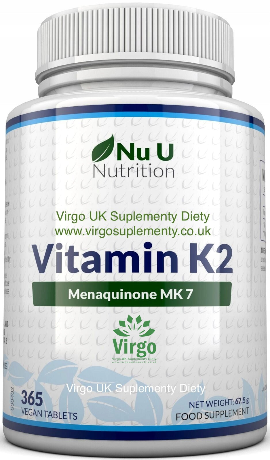 Vitamin K2 MK7 200 mcg 365 Tablets for Vegans Effective Top Quality