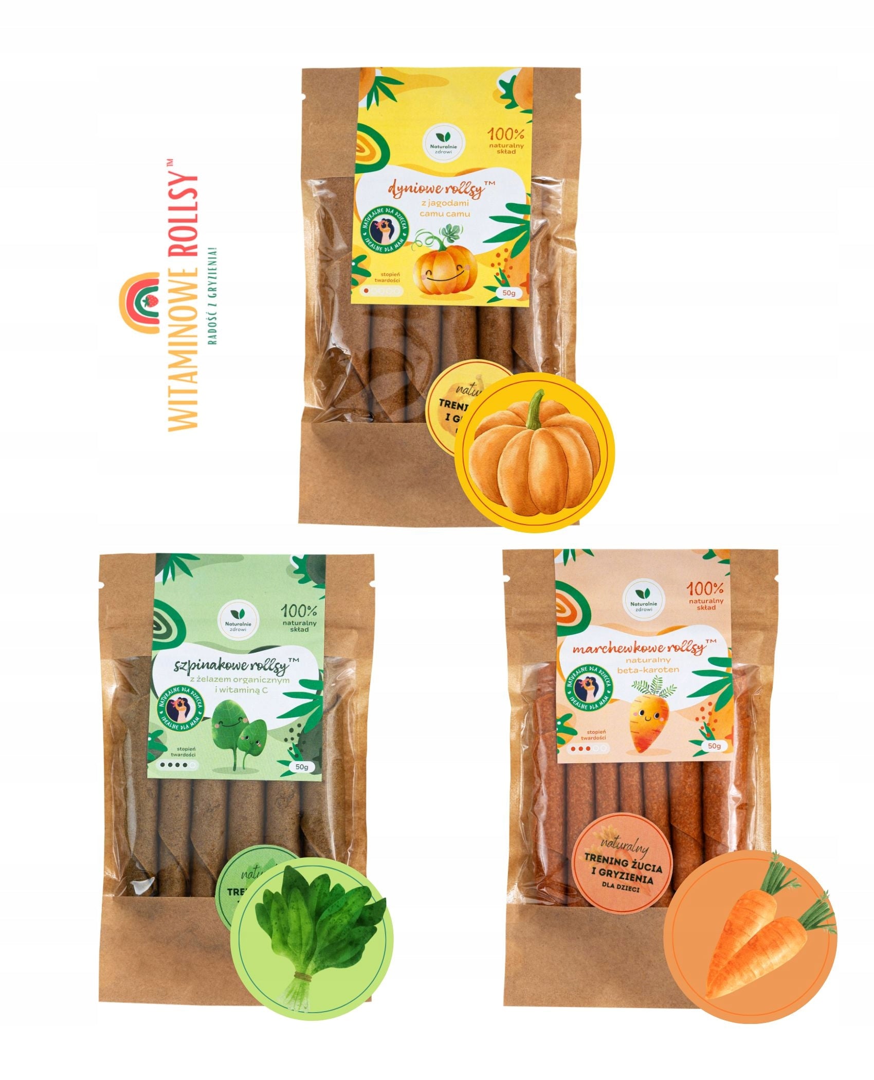 Vitamin Rolls Vegetable Snack - Set of 150 g - Healthy Alternative